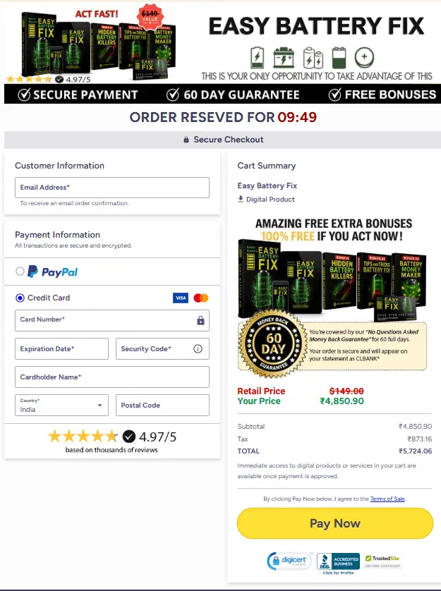 Easy Battery Fix order 